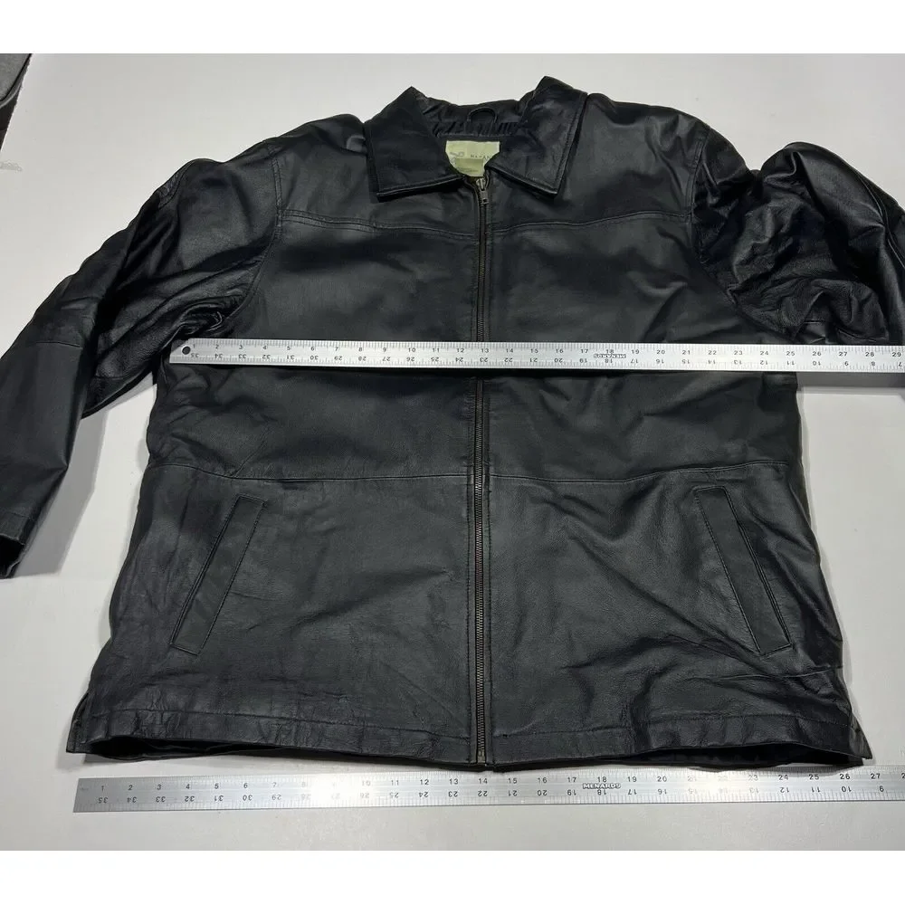 Haband Black‎ Genuine Leather Mens Jacket Size XL